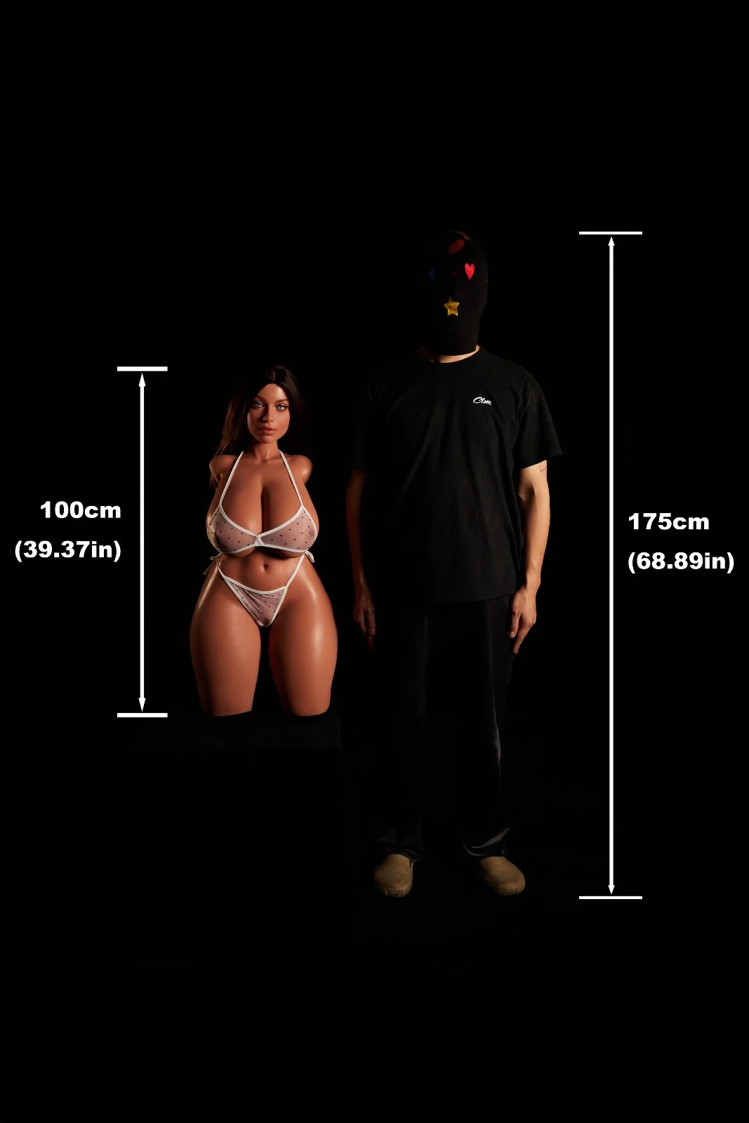 100cm (3ft2") Brunette BBW Sex Doll Torso Full Silicone - K-cup - Hazel - Image 18