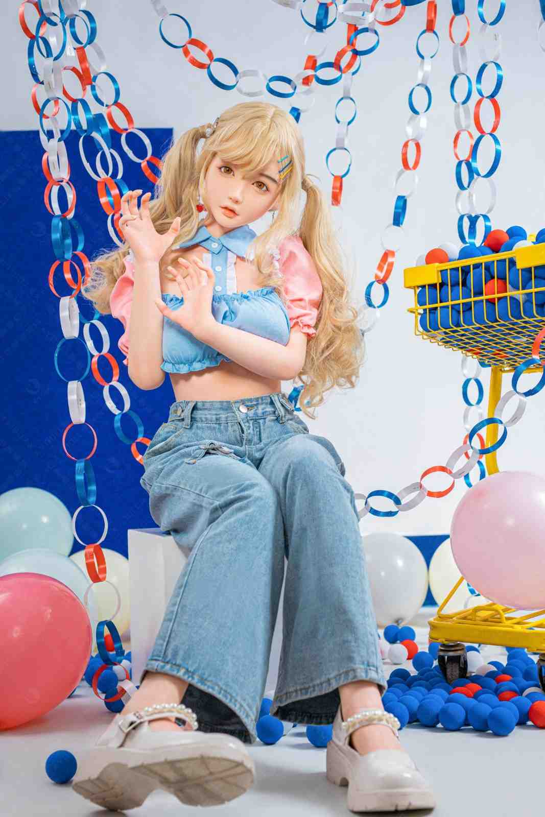 148cm (4ft8") Blonde Asian Silicone Doll - C-Cup - Amily - Image 5