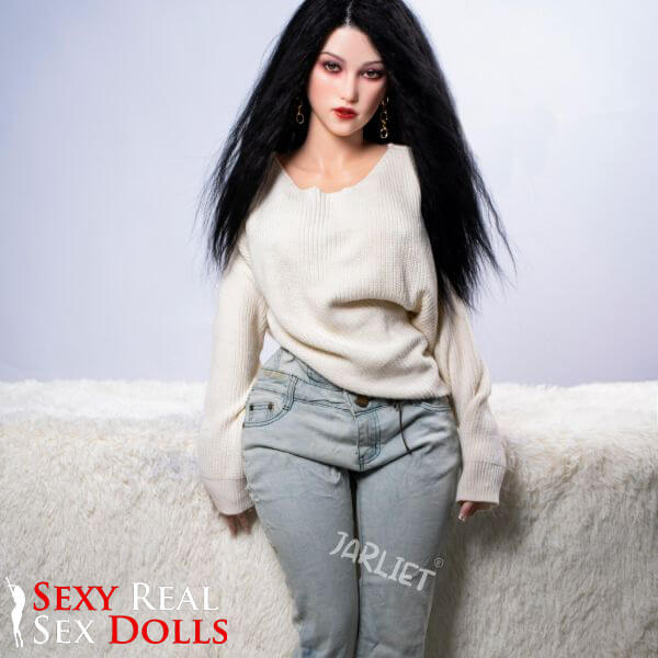 148cm (4ft8') Elegant Black-Haired Silicone Sex Doll - Lanxin