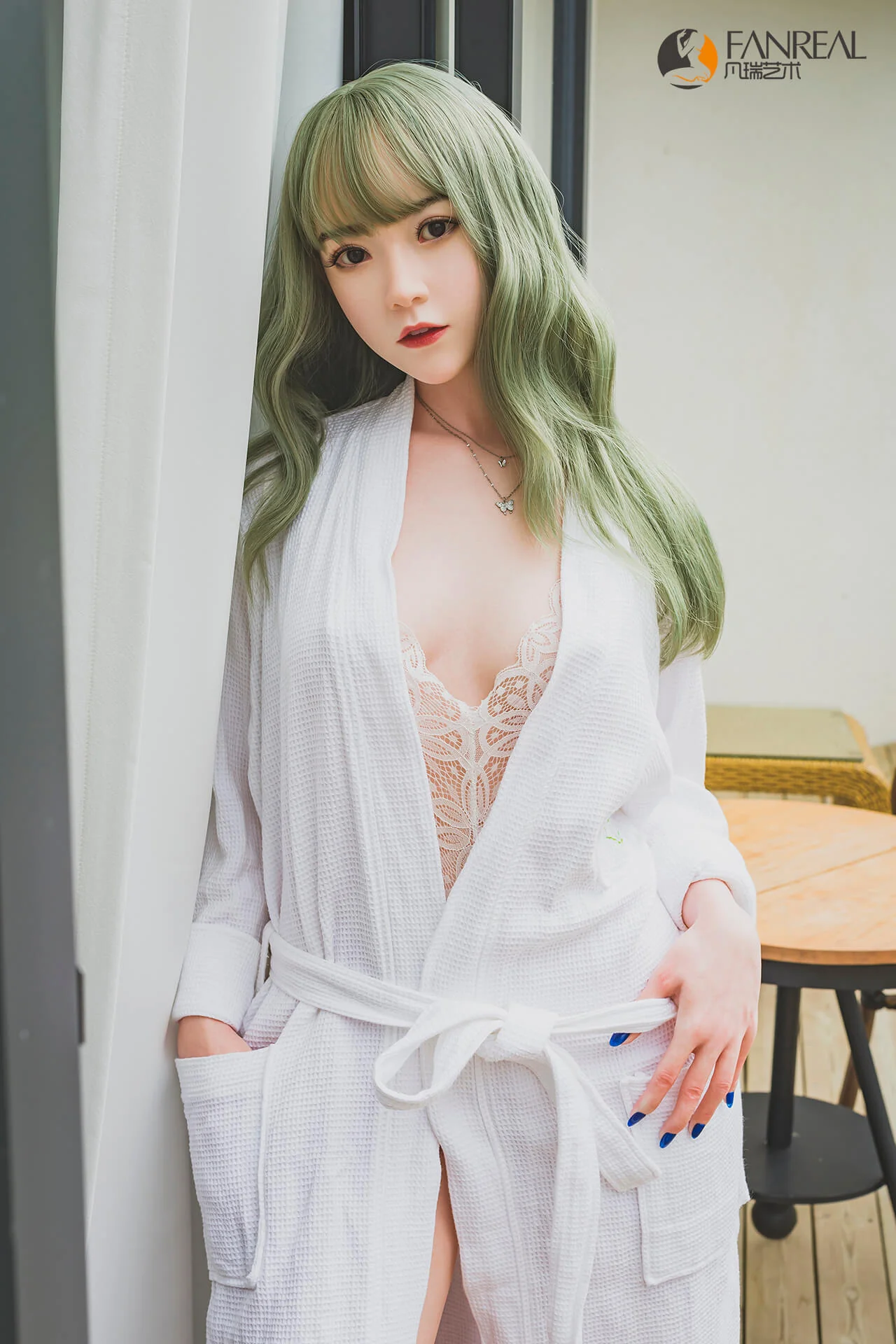 158cm (5ft1") Green Hair Silicone Sex Doll - B-Cup - Qian - Image 7