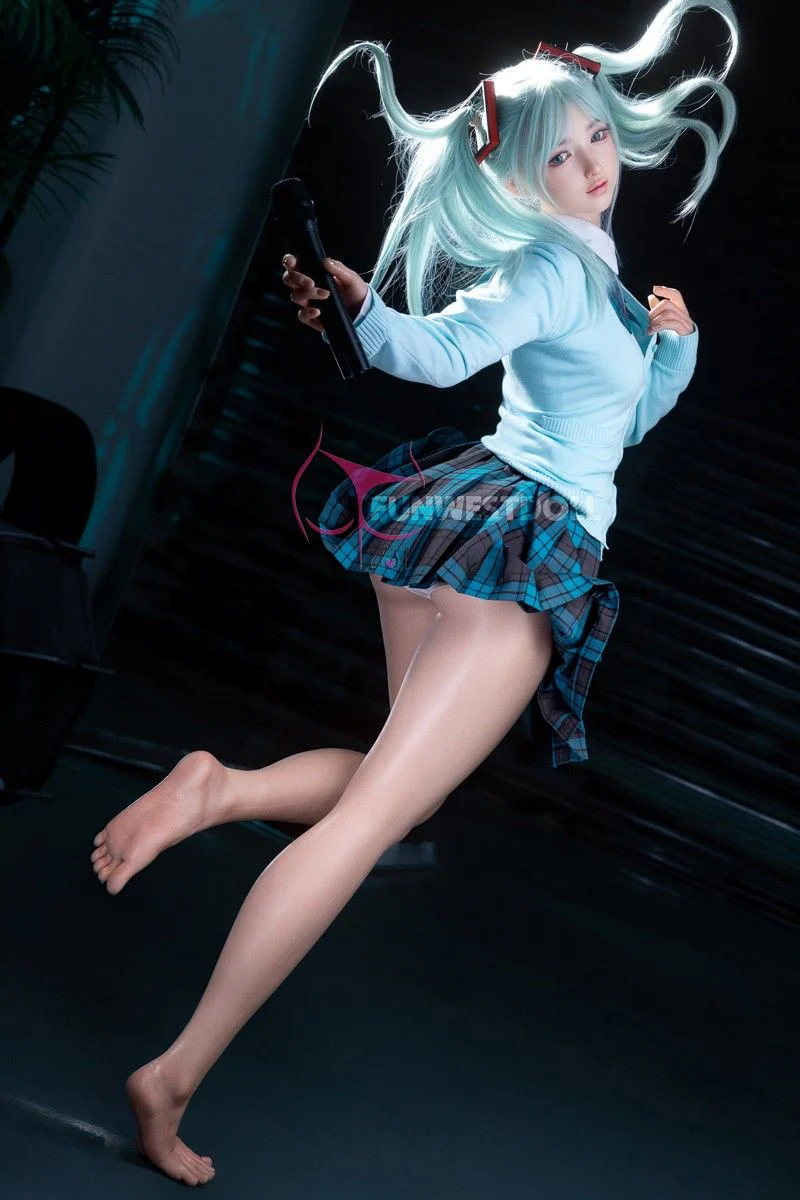 159cm (5ft2") Anime Cosplay Silicone Sex Doll - Sky Blue Hair - A-Cup - Amy - In Stock | US Only - Image 17