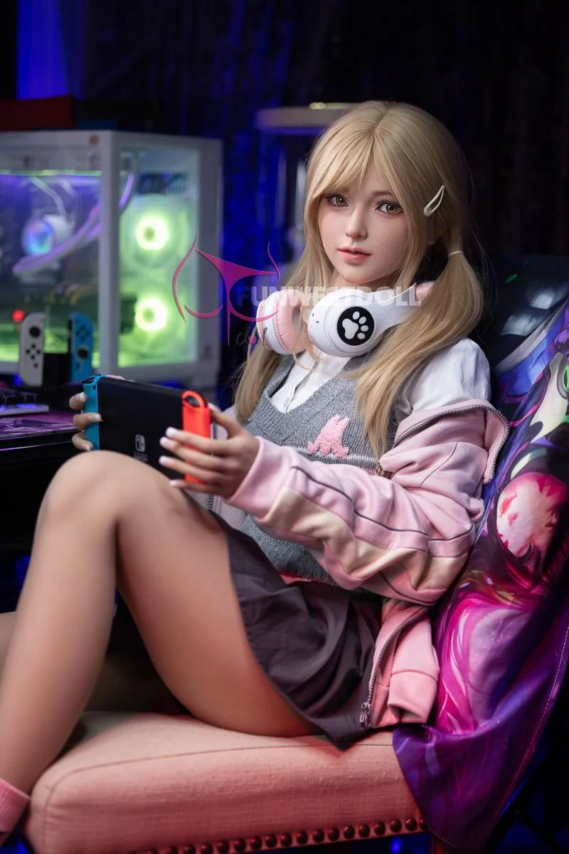 159cm (5ft2") Blonde Gamer S-TPE Sex Doll – Exquisite Asian - A-Cup - In Stock | US Only - Image 19