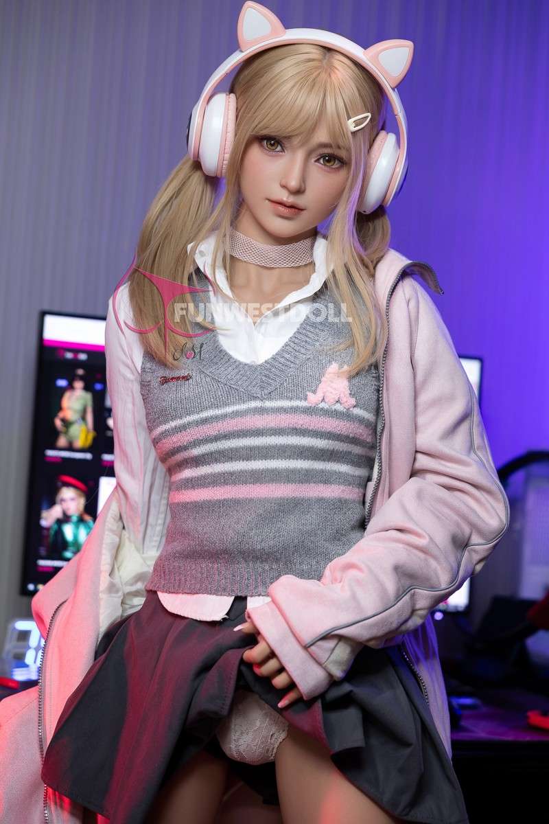 159cm (5ft2") Blonde Gamer S-TPE Sex Doll – Exquisite Asian - A-Cup - In Stock | US Only - Image 3