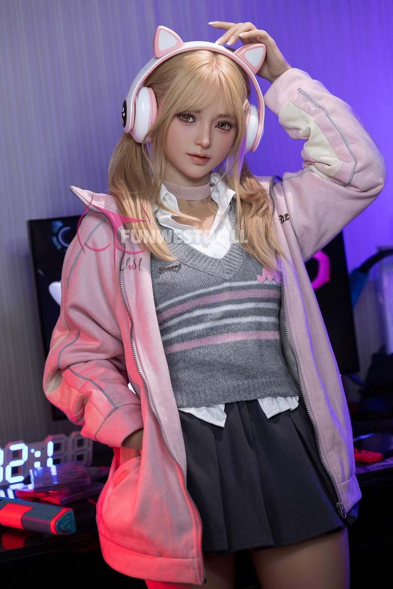 159cm (5ft2") Blonde Gamer S-TPE Sex Doll – Exquisite Asian - A-Cup - In Stock | US Only - Image 6