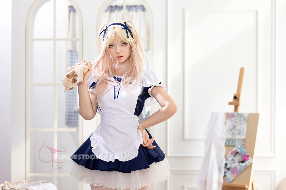 159cm (5ft2") A-Cup Tender Asian Fantasy Beauty Blonde Silicone Sex Doll - Image 3