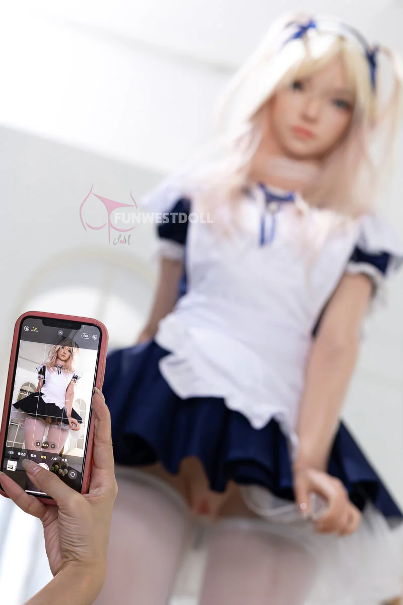 159cm (5ft2") A-Cup Tender Asian Fantasy Beauty Blonde Silicone Sex Doll - Image 9