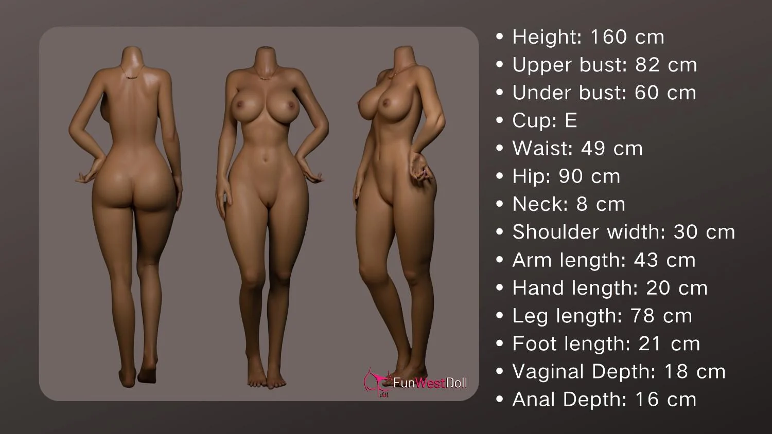 160cm (5f3') E-Cup European Male Sex Toy Silicone Sex Doll - Juliette - Image 40