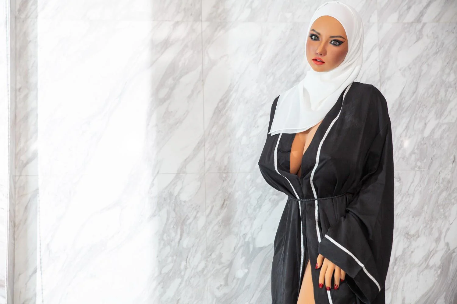 160cm (5ft3") Middle Eastern Muslim Curvy Hijab Lady TPE Body with a Silicone Head Sex Doll - Zaryab - Image 8
