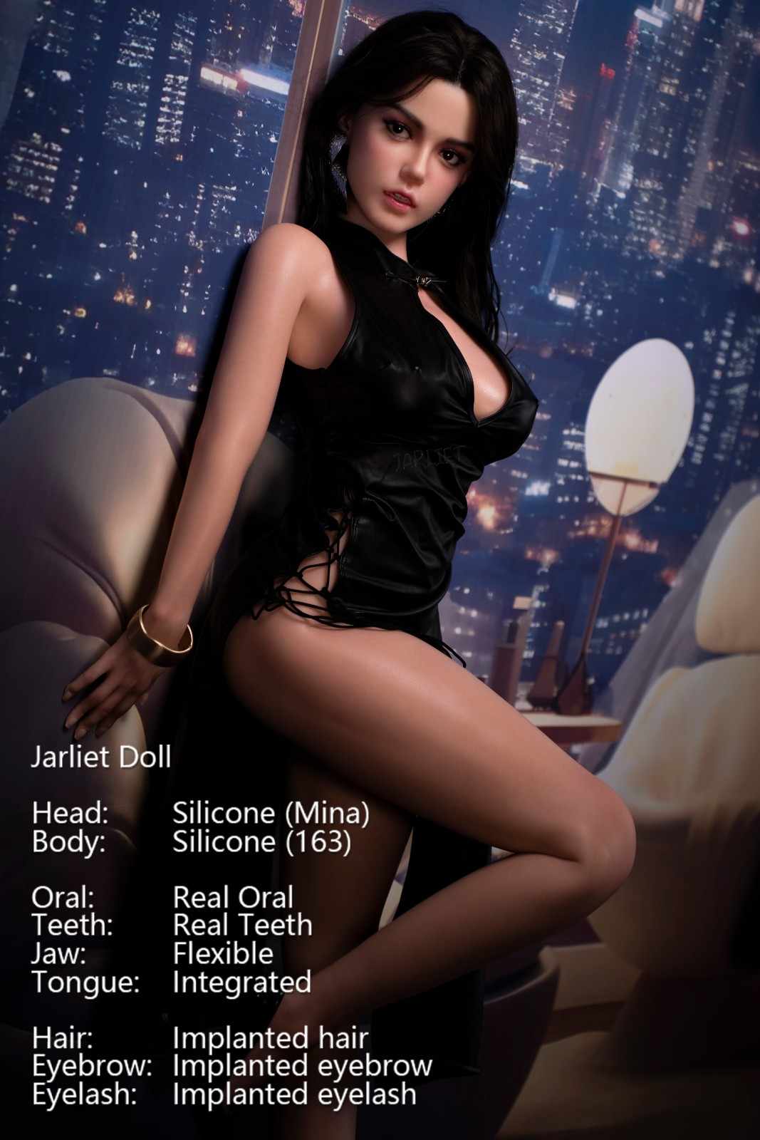 163cm (5ft3") Elegant Dark Brunette Silicone Sex Doll - Mina - Image 9