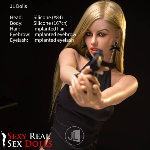 167cm (5ft4") Action Queen Gun Girl Silicone Sex Doll - Blanche - Image 9