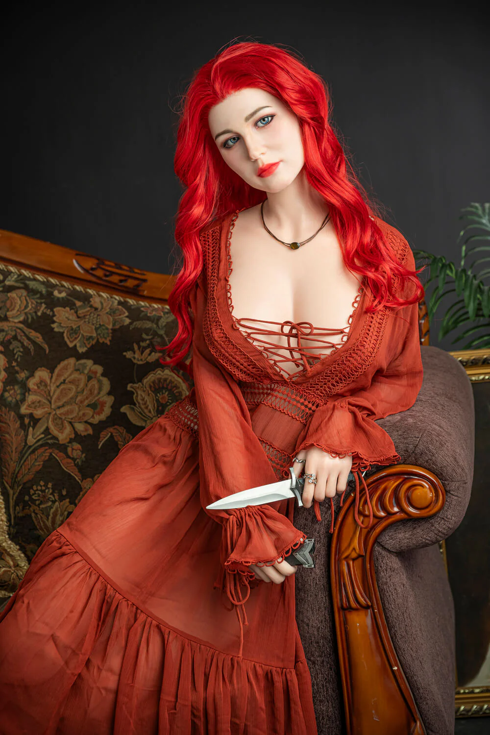 171cm (5ft9") Passion Red Girl Silicone Sex Doll - D-Cup - Eva - Image 8