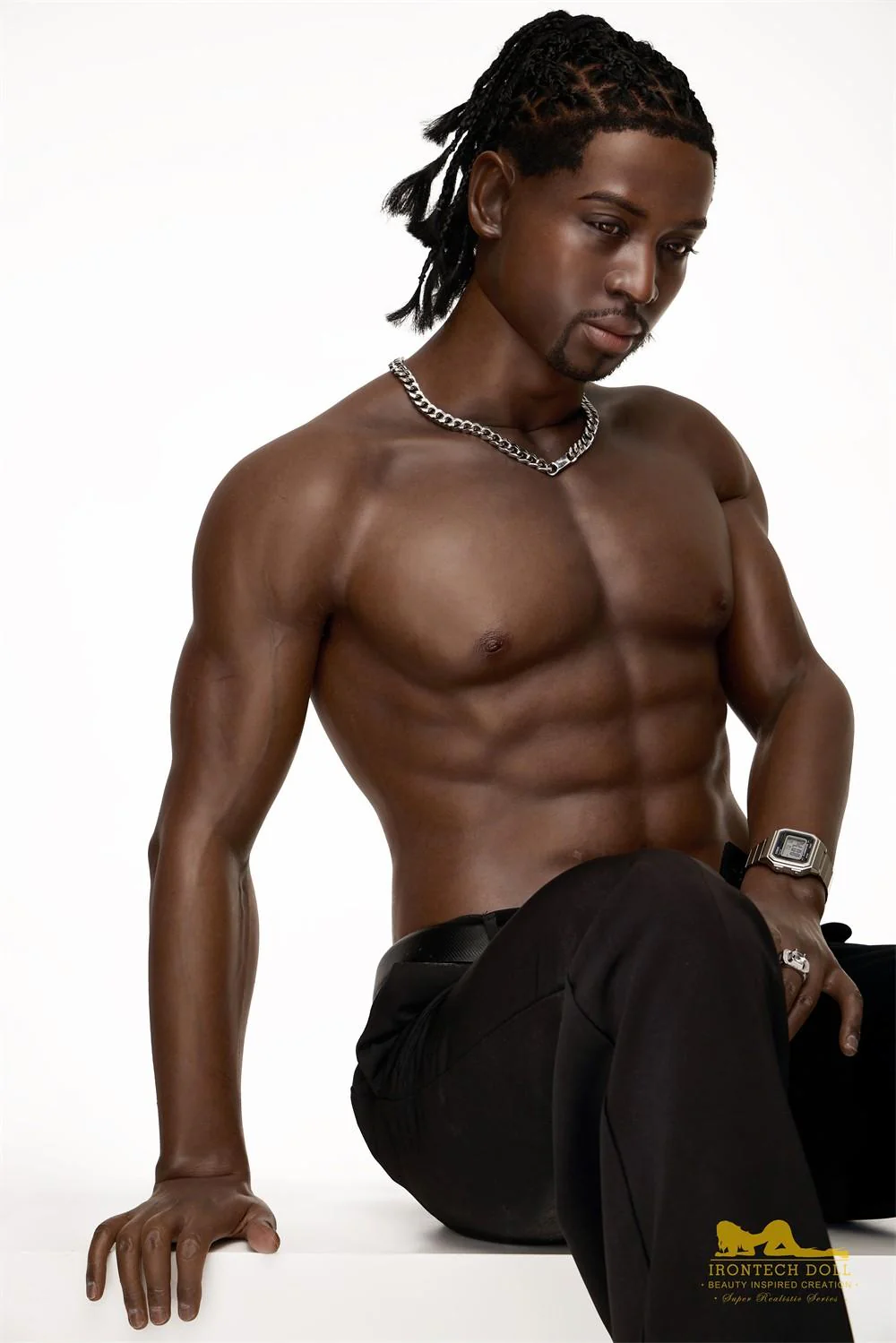 176cm (5ft7') Ebony Fantasy Muscular Build Silicone Male Sex Doll - James - Image 21
