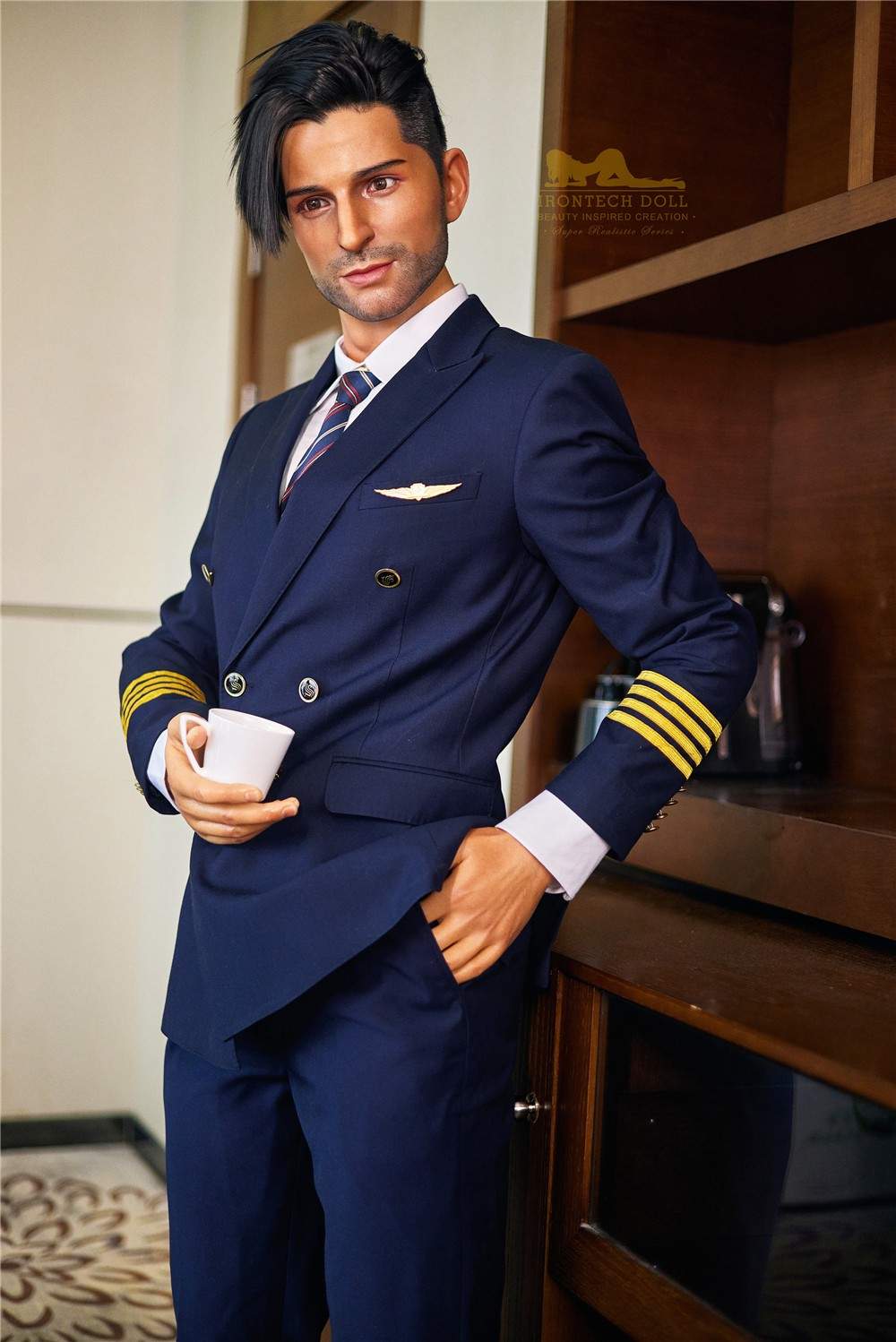 176cm (5ft7') Luxury Airline Pilot Full Size Silicone Male Sex Doll - George - Image 13