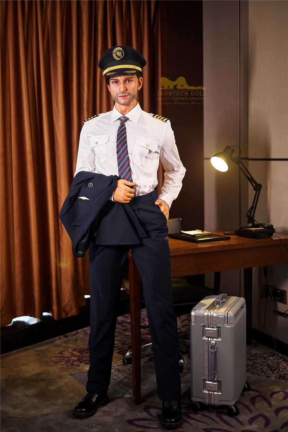 176cm (5ft7') Luxury Airline Pilot Full Size Silicone Male Sex Doll - George - Image 18