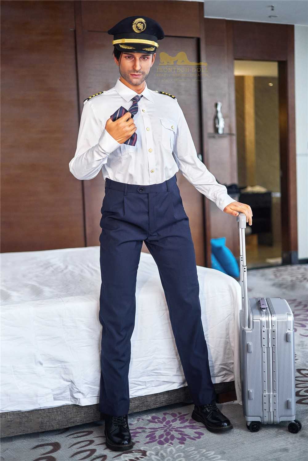 176cm (5ft7') Luxury Airline Pilot Full Size Silicone Male Sex Doll - George - Image 19