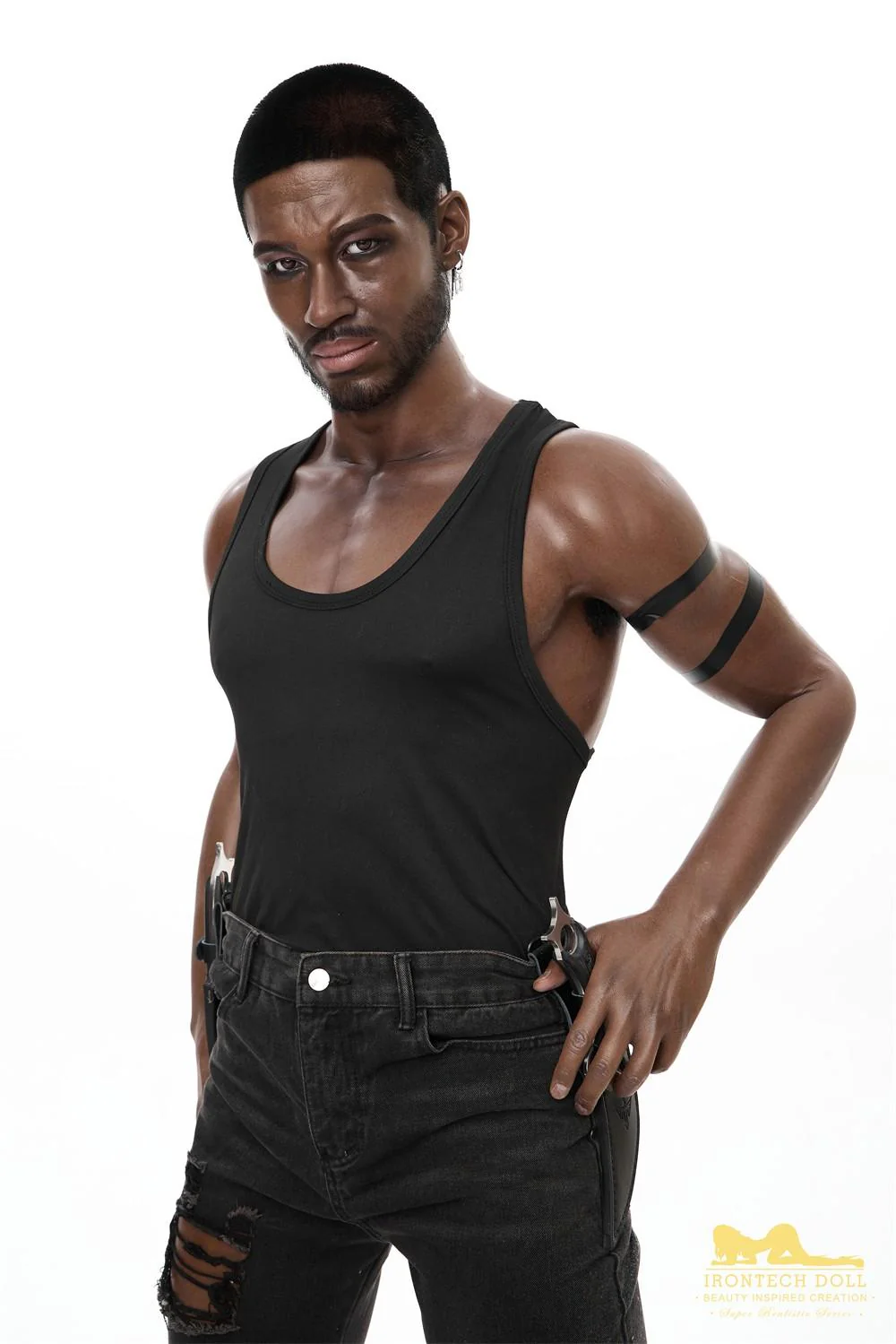 176cm (5ft7') Muscular Ebony Fantasy Silicone Male Sex Doll - Bill - Image 3