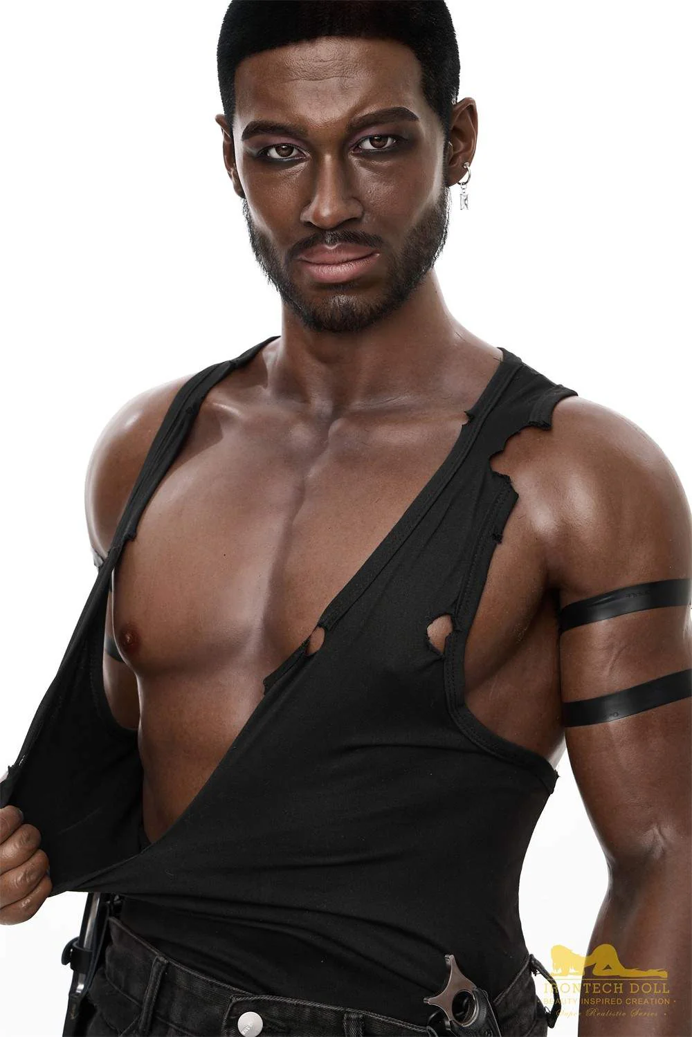 176cm (5ft7') Muscular Ebony Fantasy Silicone Male Sex Doll - Bill - Image 7