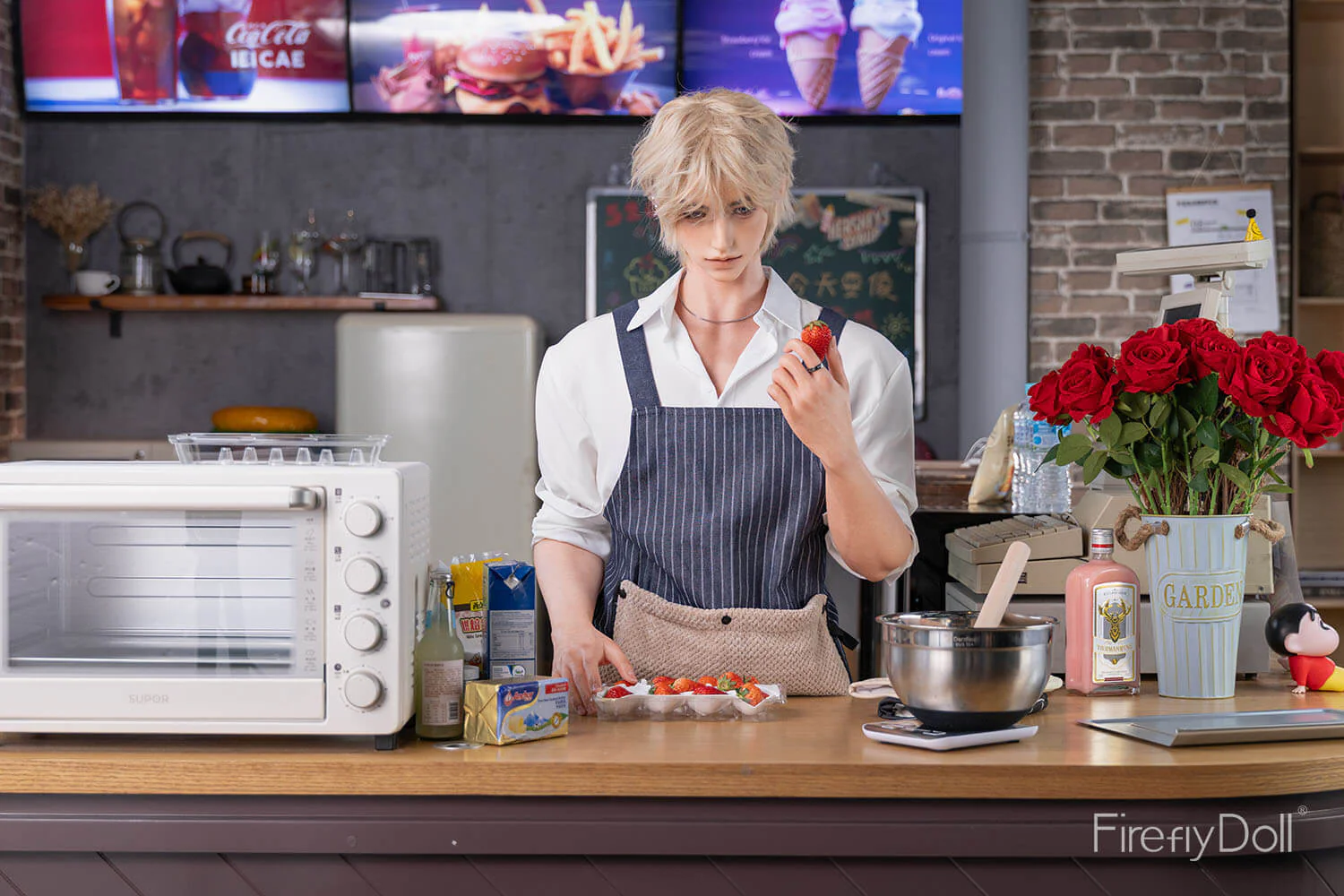 180cm (5ft9") Pastry Chef Silicone Sex Male Doll - Jiang Ling - Image 10