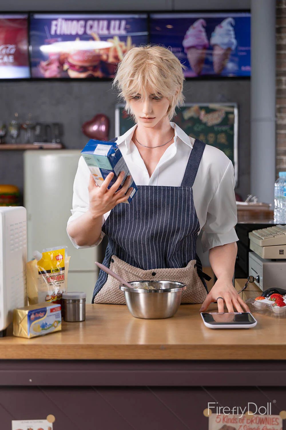 180cm (5ft9") Pastry Chef Silicone Sex Male Doll - Jiang Ling - Image 5