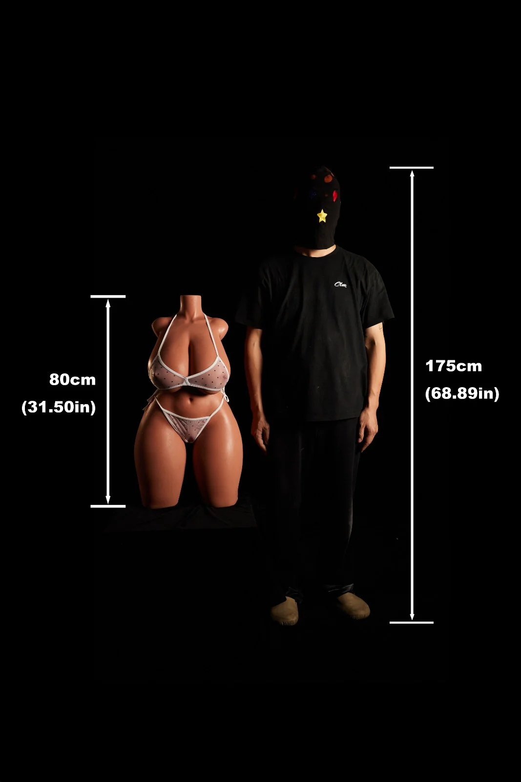 80cm (2ft6") Brunette BBW Sex Doll Torso Full Silicone - K-cup - Image 12
